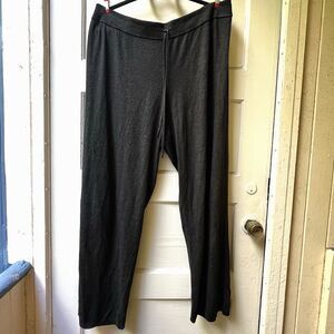 Eileen Fisher Pants Sz XL Tencel Drawstring Stretch Gray Wide Leg Cropped w/snag